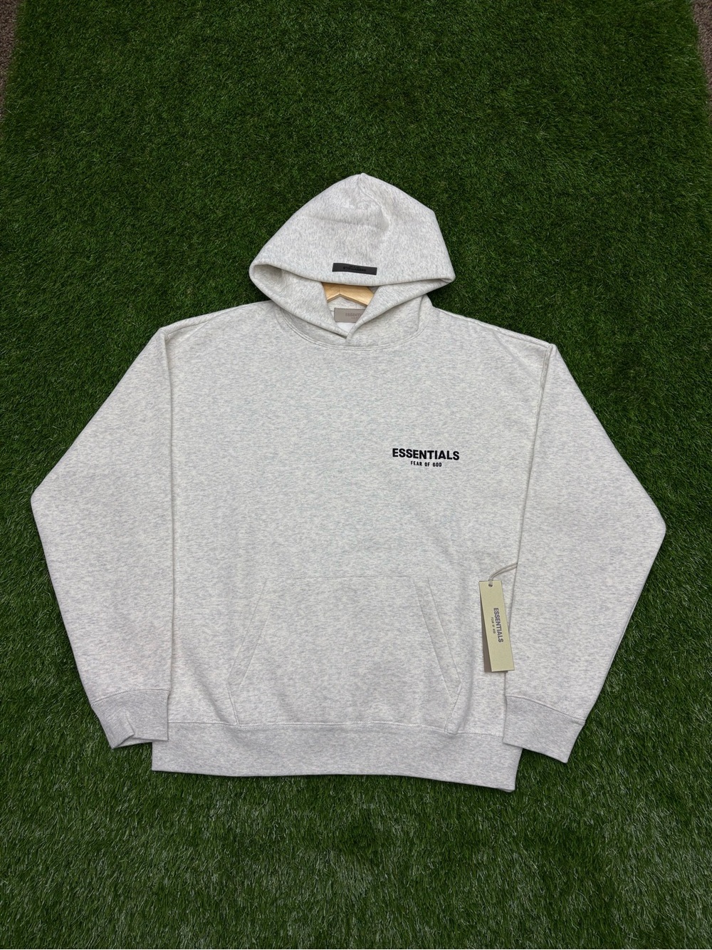 ESSENTIALS Men’s Light Heather Gray Logo Hoodie